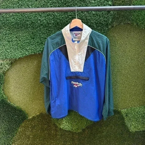 Vintage Reebok 1/2 Zip Light Jacket  Large - Picture 1 of 5